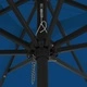 Градински парасол с LED осветление 295x295x245 см син и черен