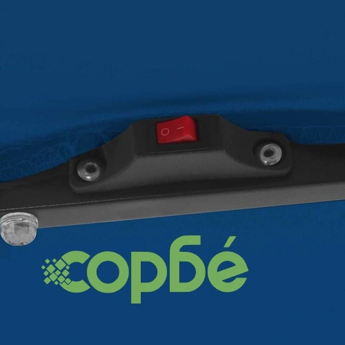 Градински парасол с LED осветление 295x295x245 см син и черен ➤ топ цена ➤ sorbe.bg