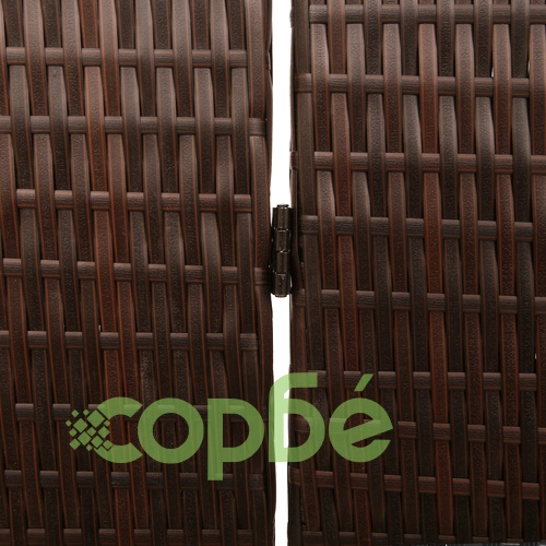 Разделител за стая 3 панела сгъваем кафяв 146x180 см от полиратан ➤ топ цена ➤ sorbe.bg