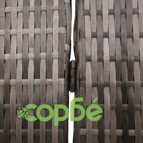 Сгъваем разделител за стая от полиратан сив 147x180 см ➤ топ цена ➤ sorbe.bg