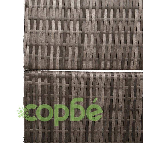 Сгъваем Параван за Стая с 4 Панела от Поли Ратан в Сив Цвят 195x180 см ➤ топ цена ➤ sorbe.bg