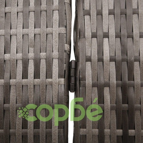 Сгъваем Параван за Стая с 4 Панела от Поли Ратан в Сив Цвят 195x180 см ➤ топ цена ➤ sorbe.bg