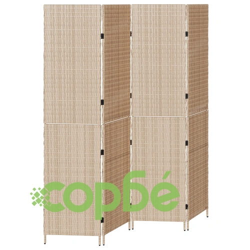 Разделител за стаи от натурален ратан - бежов, сгъваем, висок ➤ топ цена ➤ sorbe.bg