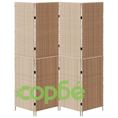 Разделител за стаи от натурален ратан - бежов, сгъваем, висок ➤ топ цена ➤ sorbe.bg