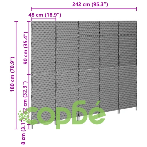 Разделител за стая от натурално дърво - 5-панелен сгъваем параван в бежов цвят, 180 см ➤ топ цена ➤ sorbe.bg