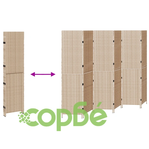 Дървен сгъваем параван за стая - Бежов, 180 см, 6 панела ➤ топ цена ➤ sorbe.bg