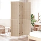 Параван за стая от полиратан с 3 сгъваеми панела, бежов цвят, 146x200 см