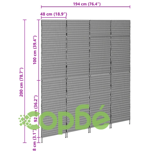 Дървен Параван за Стая с 4 Панела от Плат в Бежов Цвят, 200 см Височина ➤ топ цена ➤ sorbe.bg