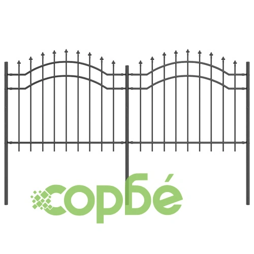 Градинска ограда с пика WOERDEN 240 x 140 см, стомана с прахово покритие ➤ топ цена ➤ sorbe.bg