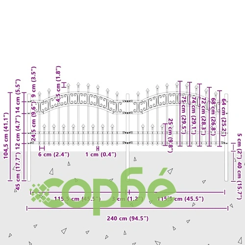 Градинска ограда от стомана с прахово покритие, бяла, 115 x 240 cm на топ цена от sorbe.bg Градинска ограда от стомана с прахово покритие, бяла, 115 x 240 cm ➤ топ цена ➤ sorbe.bg