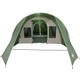 Тунелна палатка за 4 души, 778 x 356 x 210 см, полиестер, Зелено и бяло