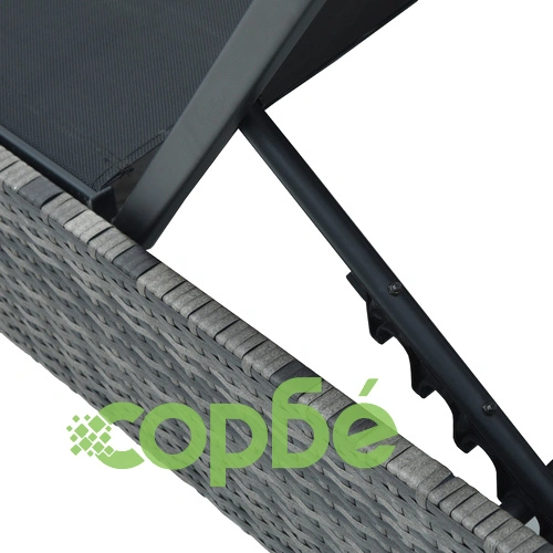 Шезлонг от Полиратан в Сиво 60x200x27 см за Градина и Тераса ➤ топ цена ➤ sorbe.bg