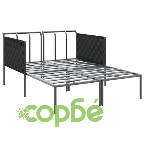 Двуместен шезлонг с възглавници от стомана, антрацит, 115x153x69,5 см ➤ топ цена ➤ sorbe.bg