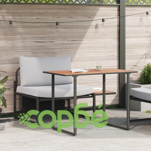 Комплект градински мебели с единична седалка и странична маса, с възглавници, светлосив цвят, 117 x 70 x 67.5 см ➤ топ цена ➤ sorbe.bg