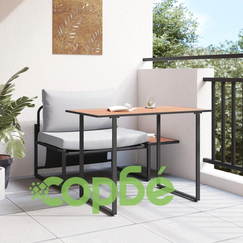 Комплект градински мебели с единична седалка и странична маса, с възглавници, светлосив цвят, 117 x 70 x 67.5 см ➤ топ цена ➤ sorbe.bg