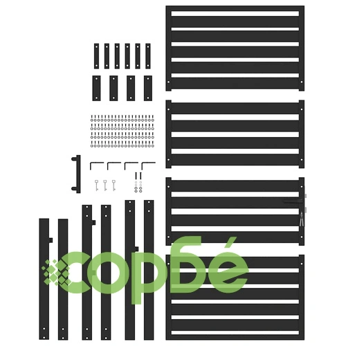 Градинска порта с ключалка, черна, 100x180 см, алуминий ➤ топ цена ➤ sorbe.bg