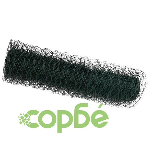 Шестоъгълна метална оградна мрежа с PVC покритие, зелена, 100 x 0.6 м ➤ топ цена ➤ sorbe.bg