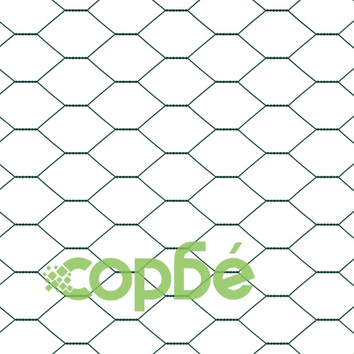 Шестоъгълна метална оградна мрежа с PVC покритие, зелена, 100 x 0.6 м ➤ топ цена ➤ sorbe.bg