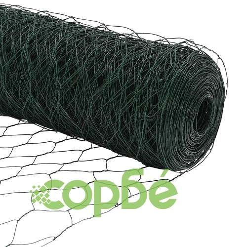 Шестоъгълна метална оградна мрежа с PVC покритие, зелена, 100 x 0.6 м ➤ топ цена ➤ sorbe.bg