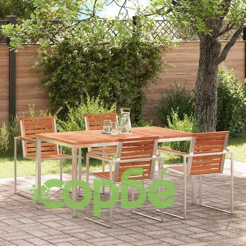 Външна трапезна маса от масивно тиково дърво 150x90x75 см, кафява ➤ топ цена ➤ sorbe.bg