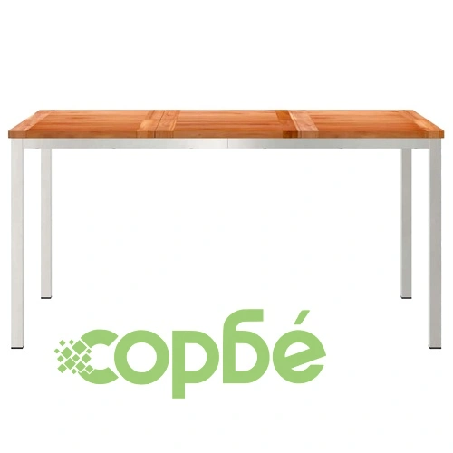 Външна трапезна маса от масивно тиково дърво 150x90x75 см, кафява ➤ топ цена ➤ sorbe.bg