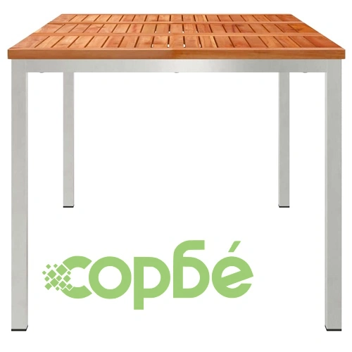 Външна трапезна маса от масивно тиково дърво 150x90x75 см, кафява ➤ топ цена ➤ sorbe.bg