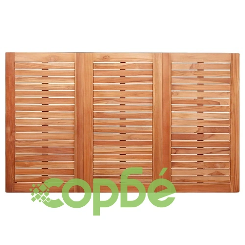 Външна трапезна маса от масивно тиково дърво 150x90x75 см, кафява ➤ топ цена ➤ sorbe.bg