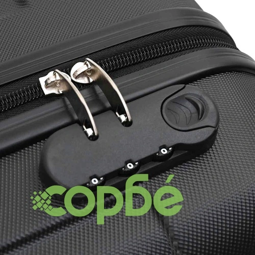 Комплект куфари с твърда обвивка ABS 3 броя черни 20 24 28 ➤ топ цена ➤ sorbe.bg