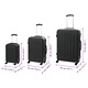 Комплект куфари с твърда обвивка ABS 3 броя черни 20 24 28