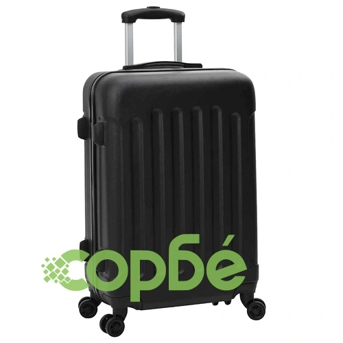 Комплект куфари с твърда обвивка ABS 3 броя черни 20 24 28 ➤ топ цена ➤ sorbe.bg