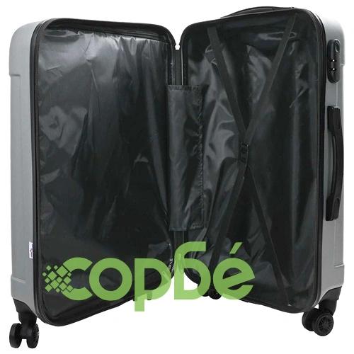 Комплект куфари с твърда обвивка 3 броя ABS пластмаса сребрист 20 24 28 ➤ топ цена ➤ sorbe.bg