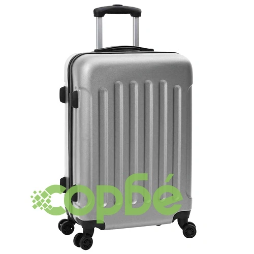 Комплект куфари с твърда обвивка 3 броя ABS пластмаса сребрист 20 24 28 ➤ топ цена ➤ sorbe.bg