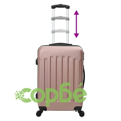 Комплект куфари 3 броя твърда обвивка ABS розово златисто 50x31x78 см ➤ топ цена ➤ sorbe.bg