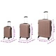 Комплект куфари 3 броя твърда обвивка ABS розово златисто 50x31x78 см