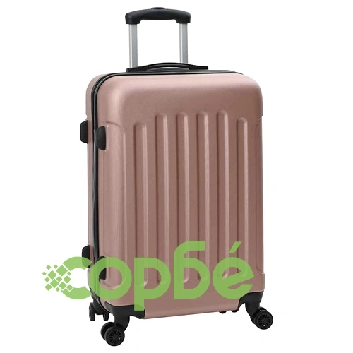 Комплект куфари 3 броя твърда обвивка ABS розово златисто 50x31x78 см ➤ топ цена ➤ sorbe.bg