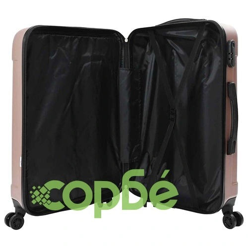 Комплект куфари 3 броя твърда обвивка ABS розово златисто 50x31x78 см ➤ топ цена ➤ sorbe.bg