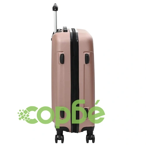 Комплект куфари 3 броя твърда обвивка ABS розово златисто 50x31x78 см ➤ топ цена ➤ sorbe.bg