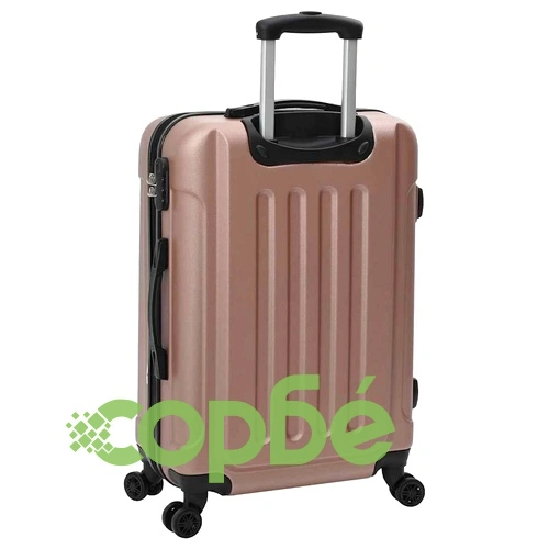 Комплект куфари 3 броя твърда обвивка ABS розово златисто 50x31x78 см ➤ топ цена ➤ sorbe.bg