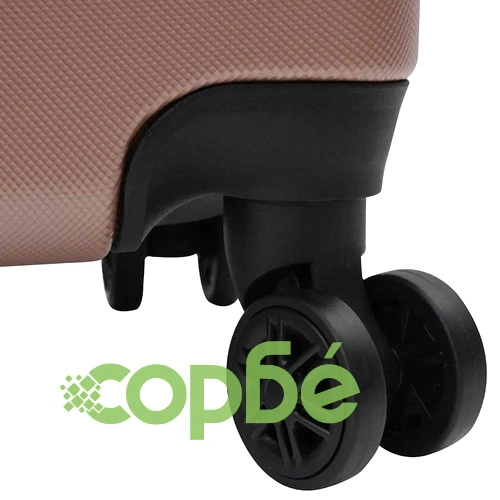 Комплект куфари 3 броя твърда обвивка ABS розово златисто 50x31x78 см ➤ топ цена ➤ sorbe.bg