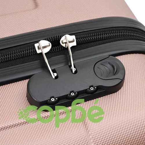 Комплект куфари 3 броя твърда обвивка ABS розово златисто 50x31x78 см ➤ топ цена ➤ sorbe.bg