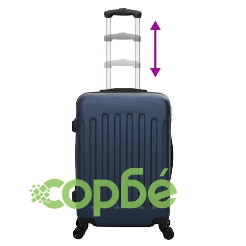 Комплект куфари с твърда обвивка 3 броя ABS пластмаса тъмносиньо 20 24 28 ➤ топ цена ➤ sorbe.bg