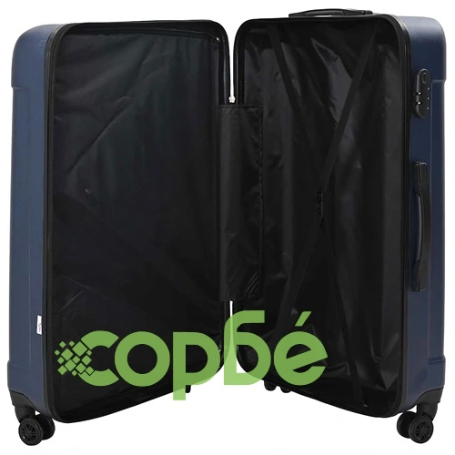 Комплект куфари с твърда обвивка 3 броя ABS пластмаса тъмносиньо 20 24 28 ➤ топ цена ➤ sorbe.bg