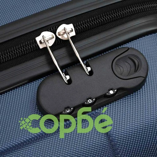 Комплект куфари с твърда обвивка 3 броя ABS пластмаса тъмносиньо 20 24 28 ➤ топ цена ➤ sorbe.bg