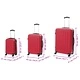 Комплект куфари с твърда обвивка 3 броя ABS пластмаса червени 50x31x78 см