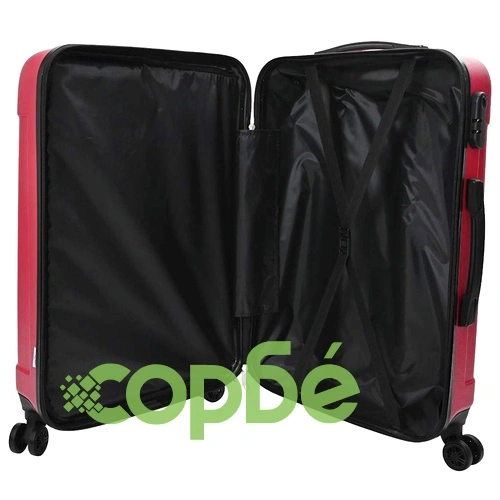 Комплект куфари с твърда обвивка 3 броя ABS пластмаса червени 50x31x78 см ➤ топ цена ➤ sorbe.bg