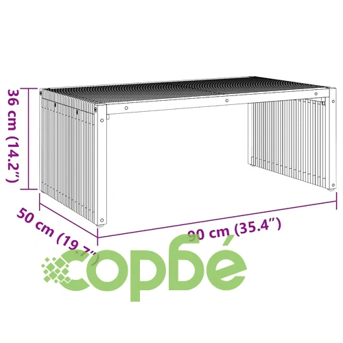 Странична градинска масичка от тиково дърво 90 x 50 x 36 см, кафяво ➤ топ цена ➤ sorbe.bg