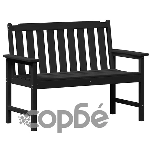 Градинска пейка Черно 120 x 59 x 88 см HDPE ➤ топ цена ➤ sorbe.bg