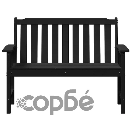 Градинска пейка Черно 120 x 59 x 88 см HDPE ➤ топ цена ➤ sorbe.bg