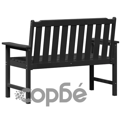 Градинска пейка Черно 120 x 59 x 88 см HDPE ➤ топ цена ➤ sorbe.bg