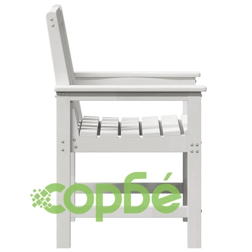 Градински столове за хранене 2 бр. бели HDPE пластмаса 65.5x59x88 см ➤ топ цена ➤ sorbe.bg